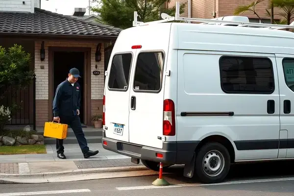サービス車両とスタッフ